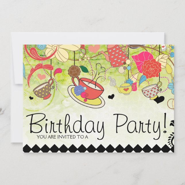 Colorful Birthday Party Shower Invitation (Front)