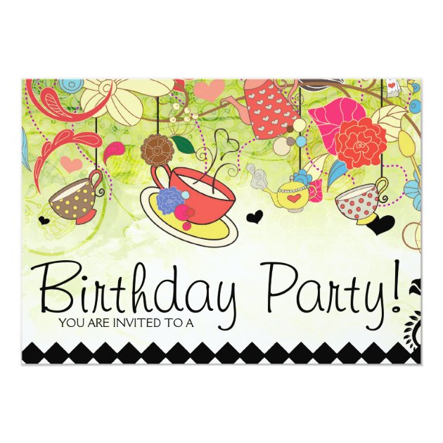 Colorful Birthday Party Shower Invitation