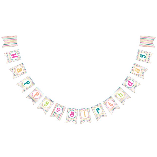 Colorful Birthday Swallowtail Bunting Banner (All)