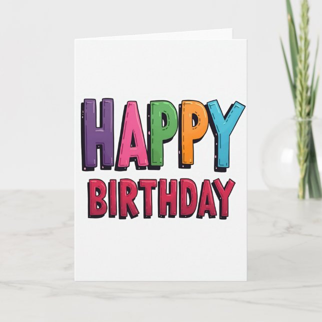 Colorful Birthday Text Card (Front)