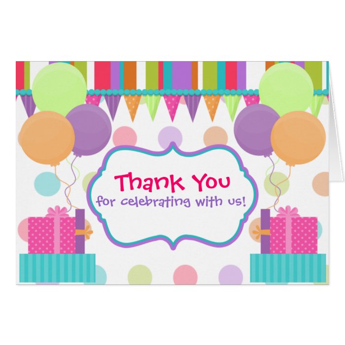 Colorful Birthday Thank You Card