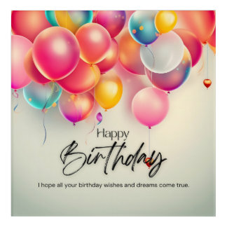 Colorful Birthday Wishes Acrylic Print
