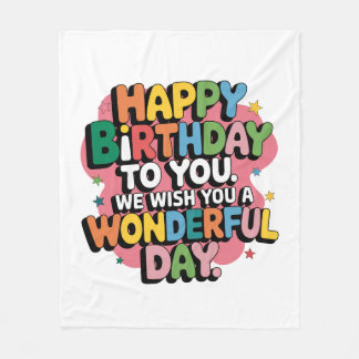 Colorful Birthday Wishes Fleece Blanket