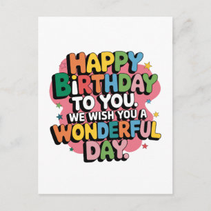 Colorful Birthday Wishes Holiday Postcard