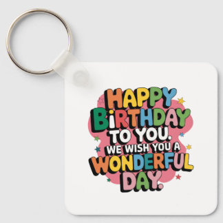 Colorful Birthday Wishes Keychain