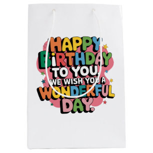 Colorful Birthday Wishes Medium Gift Bag