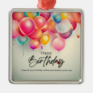 Colorful Birthday Wishes Metal Ornament