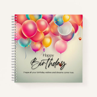 Colorful Birthday Wishes Notebook