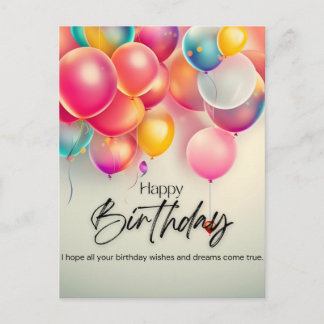 Colorful Birthday Wishes Postcard