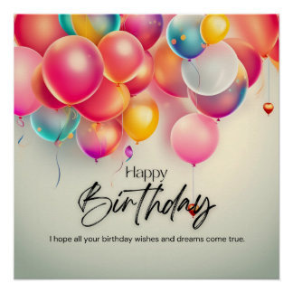 Colorful Birthday Wishes Poster