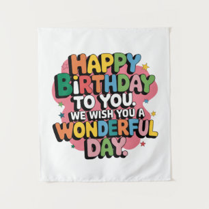 Colorful Birthday Wishes Tapestry