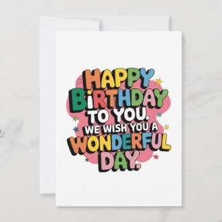Colorful Birthday Wishes Thank You Card