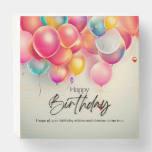 Colorful Birthday Wishes Wooden Box Sign