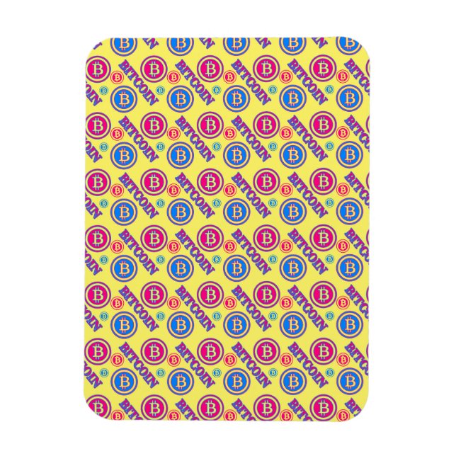 Colorful Bitcoin Pattern Magnet (Vertical)