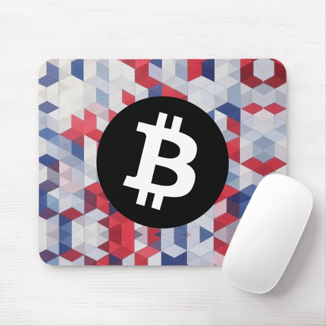 Colorful Bitcoin Pattern Mouse Pad (With Mouse)