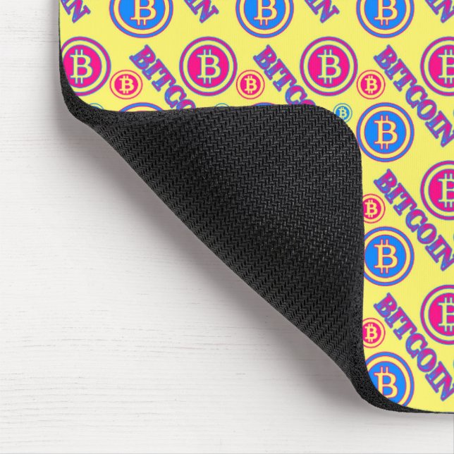 Colorful Bitcoin Pattern Mouse Pad (Corner)