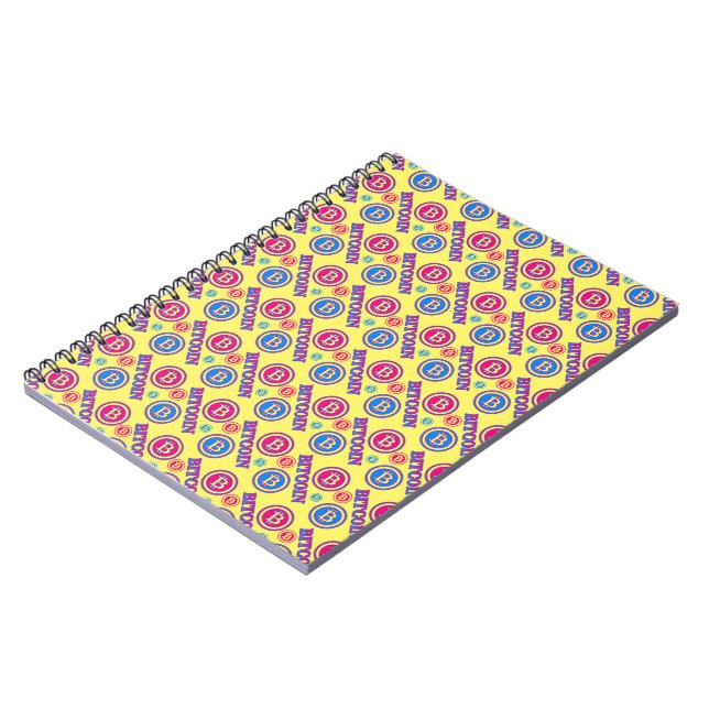 Colorful Bitcoin Pattern Notebook (Left Side)
