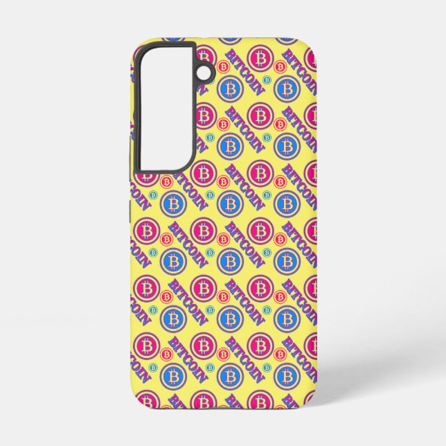 Colorful Bitcoin Pattern Samsung Galaxy Case (Back)