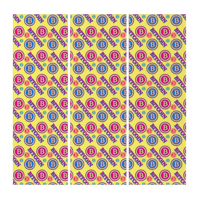 Colorful Bitcoin Pattern Triptych (Front)