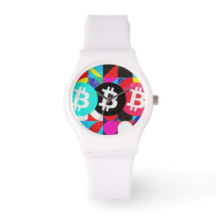 Colorful Bitcoin Pattern Watch