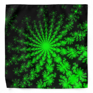 Colorful Black and Green Fractal Bandana