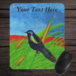 Colorful Black Bird Mousepad