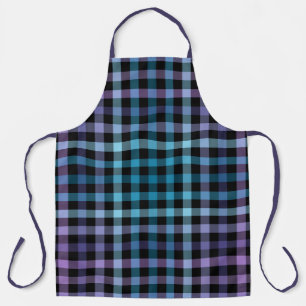 Colorful Black Blue Winter Spring Summer Checkered Apron