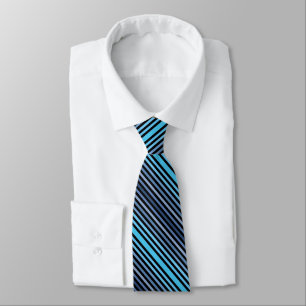 Colorful Black & Blue Winter Spring Summer Colors Neck Tie
