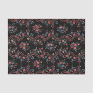 Colorful Black Boho Floral Tissue Paper