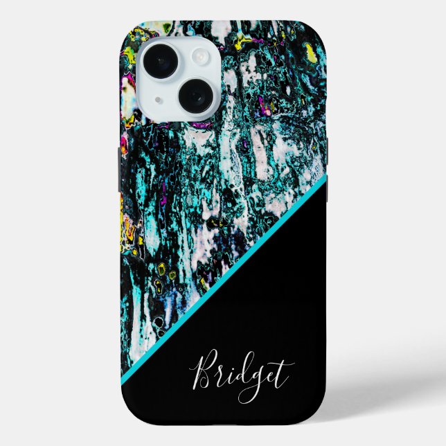 colorful + black chic cool marble  Case-Mate iPhone case (Back)