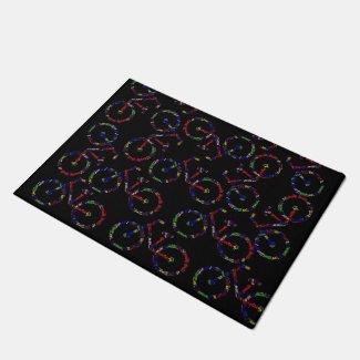 Colorful Black Door Mat Portland Oregon Bikes