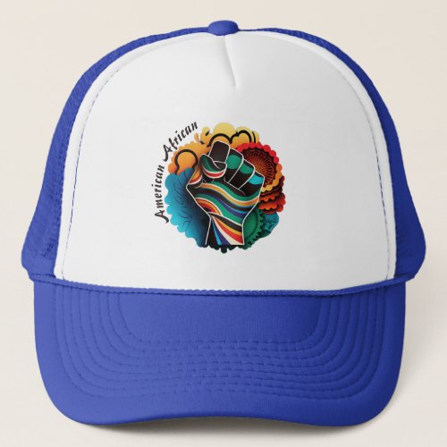 Colorful Black History Month Fist Design Hat