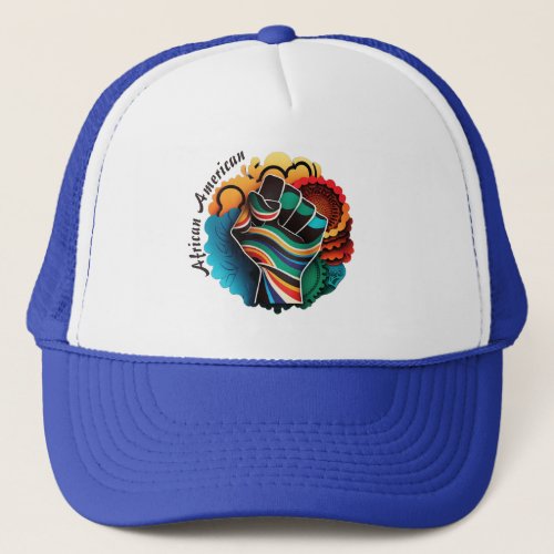 Colorful Black History Month Fist Design Hat