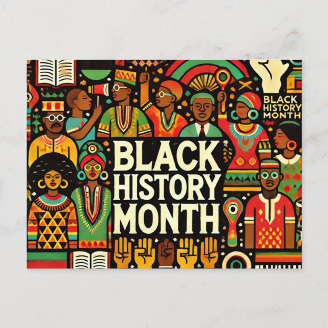Colorful Black History Month Shows Black Culture  Postcard (Front)