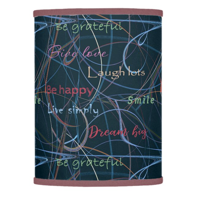 Colorful & Black Lettering & Abstraction Lamp Shade (Front)