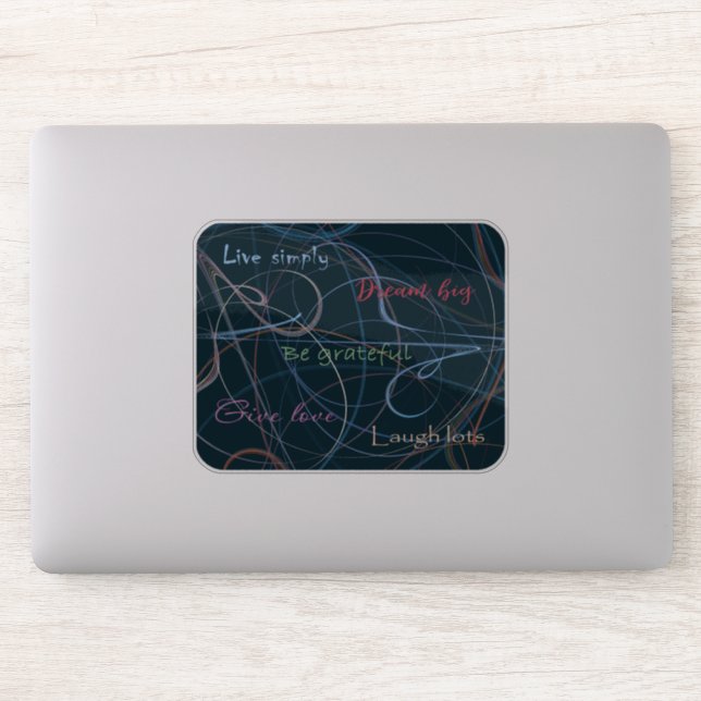 Colorful & Black Lettering & Abstraction Sticker (Computer)