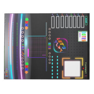 Colorful Black Office School Large Notepad