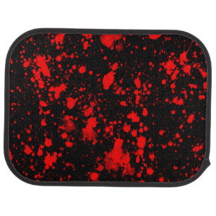 Colorful Black Red Paint Splatter Artistic Splash Car Floor Mat