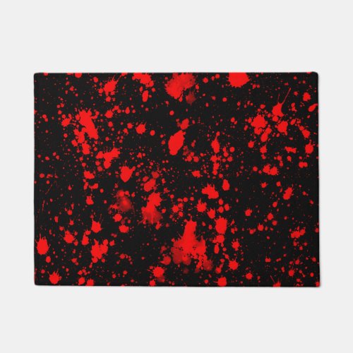 Colorful Black Red Paint Splatter Artistic Splash Doormat