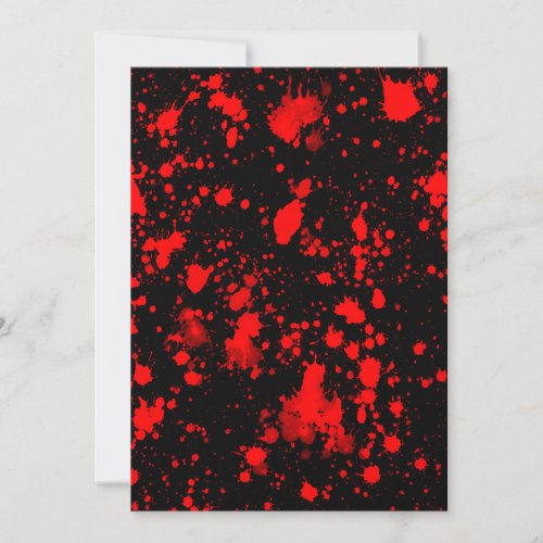Colorful Black Red Paint Splatter Artistic Splash Invitation