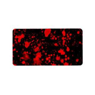 Colorful Black Red Paint Splatter Artistic Splash Label