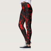 Energetic Expressive Hot Pink Paint Splatter Leggings by ovko