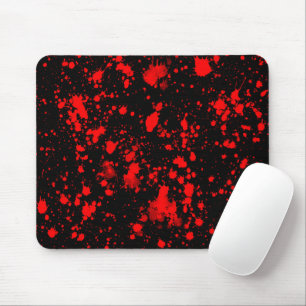 Colorful Black Red Paint Splatter Artistic Splash Mouse Pad