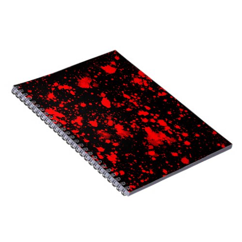 Colorful Black Red Paint Splatter Artistic Splash Notebook