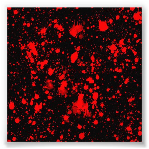 Colorful Black Red Paint Splatter Artistic Splash Photo Print
