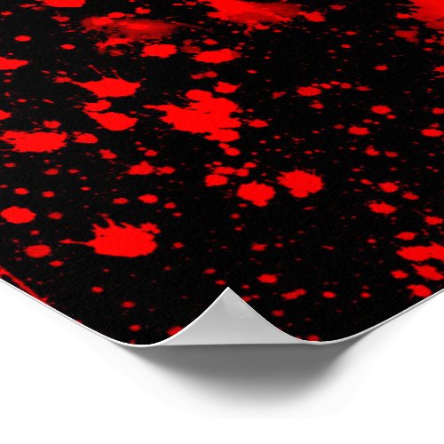 Colorful Black Red Paint Splatter Artistic Splash Poster