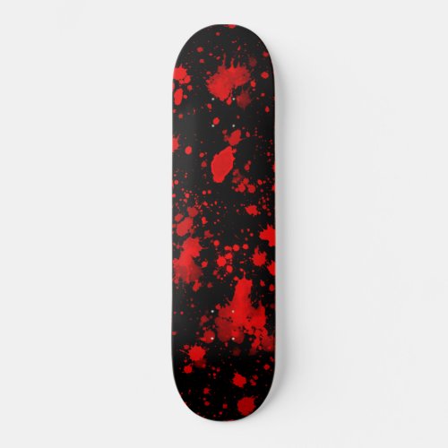 Colorful Black Red Paint Splatter Artistic Splash Skateboard
