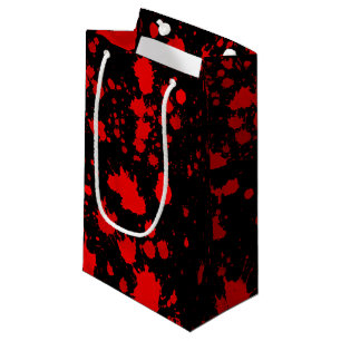 Colorful Black Red Paint Splatter Artistic Splash Small Gift Bag