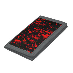 Colorful Black Red Paint Splatter Artistic Splash Tri-fold Wallet