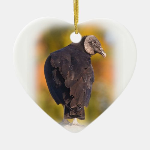 Colorful Black Vulture Ceramic Ornament